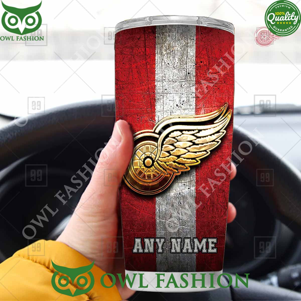 Custom Name Detroit Red Wings NHL Old Metal Tumbler - Adult & Kids T-Shirts, Sweatshirts & Hoodies apparel design preview 1