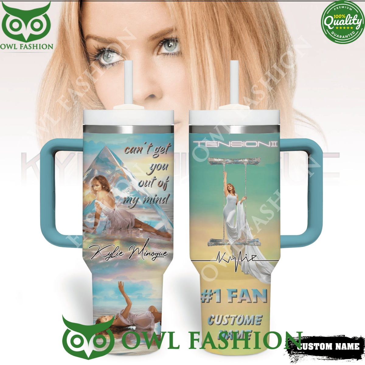 Custom Name Kylie Minogue Number 1 Fan Tumbler Cup - Adult & Kids T-Shirts, Sweatshirts & Hoodies apparel design preview 1