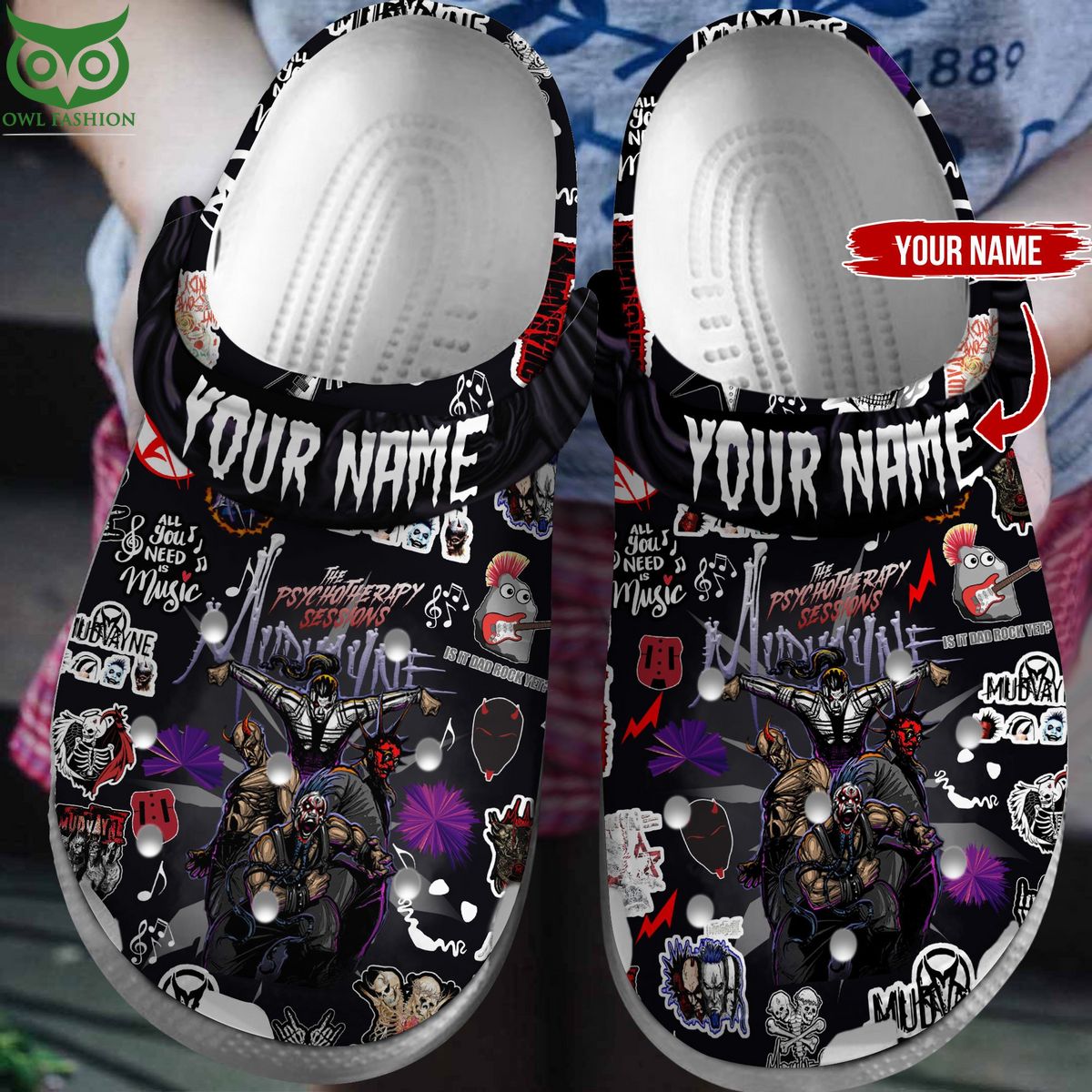Custom Name Mudvayne The Psychotherapy Sessions Clogs - Adult & Kids T-Shirts, Sweatshirts & Hoodies apparel design preview 1