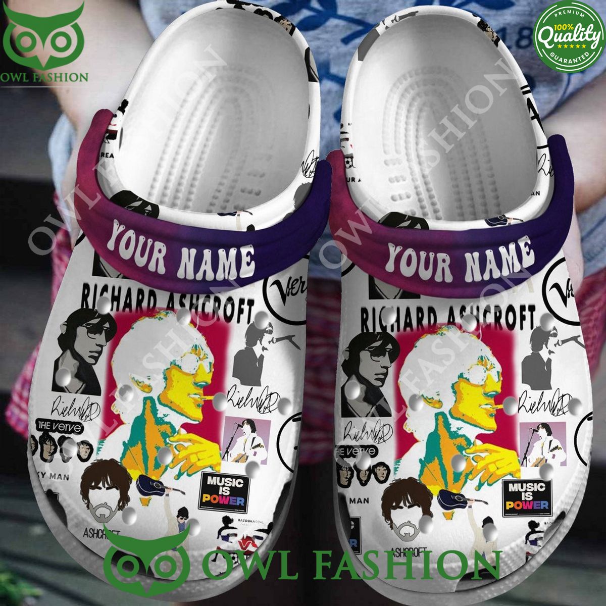 Custom name Music Richard Ashcroft Croc for fan - Adult & Kids T-Shirts, Sweatshirts & Hoodies apparel design preview 1