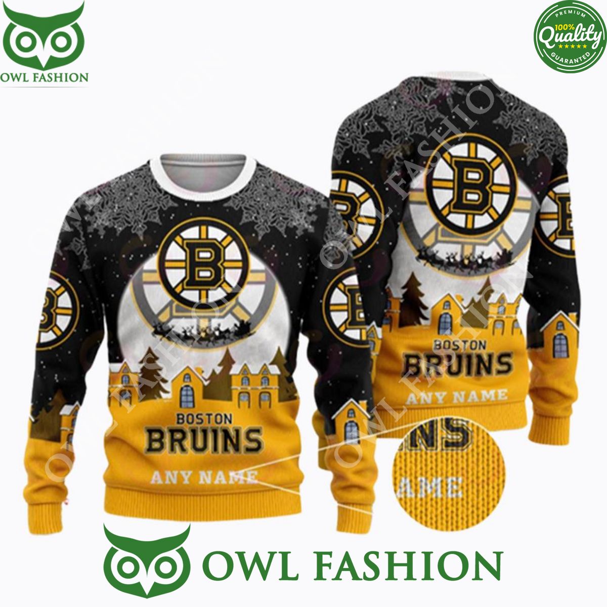 Custom Name NHL Boston Bruins Special Christmas - Adult & Kids T-Shirts, Sweatshirts & Hoodies apparel design preview 1