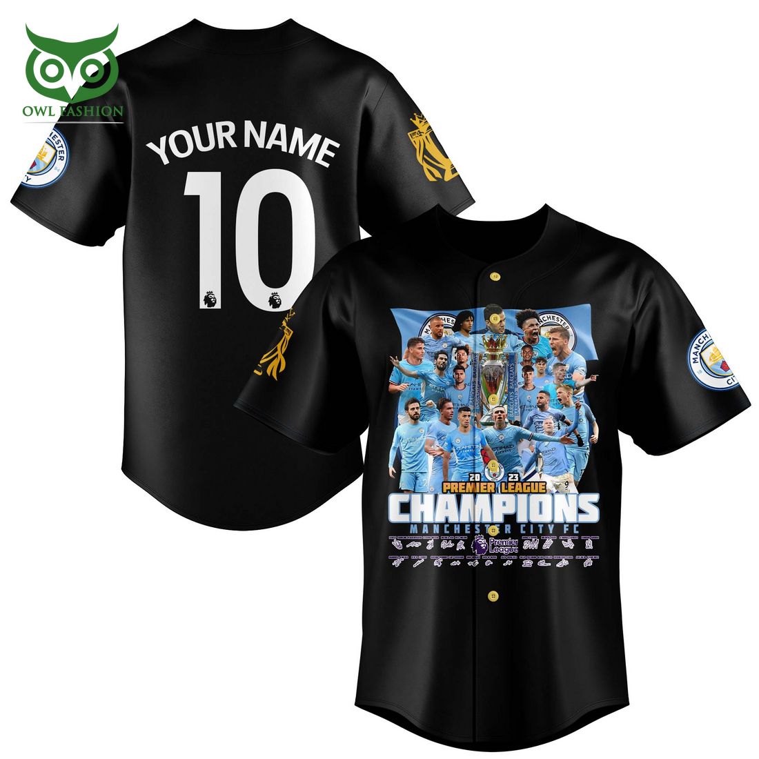Custom Name Number Manchester City Champions Premier - Adult & Kids T-Shirts, Sweatshirts & Hoodies apparel design preview 1