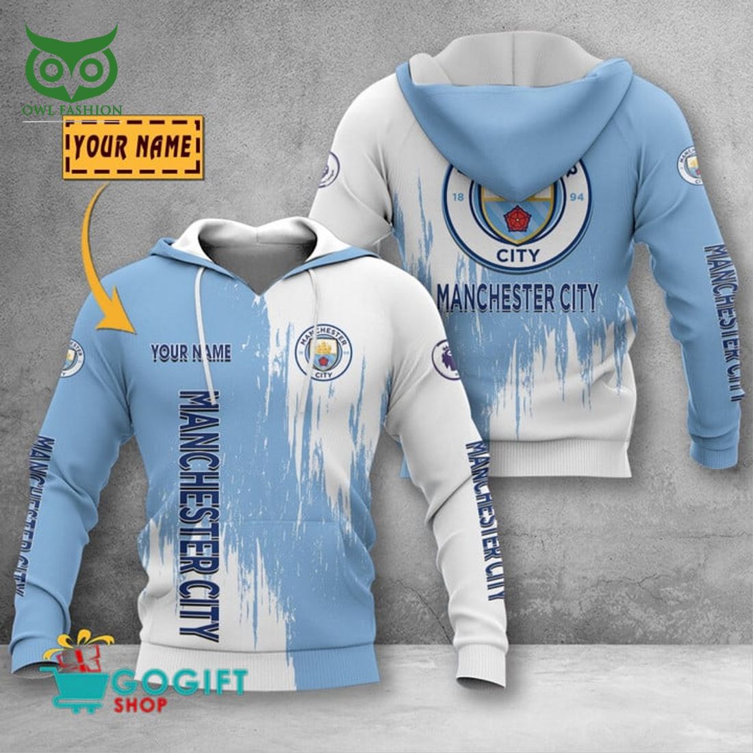 Custom Name Number Manchester City Premier League - Adult & Kids T-Shirts, Sweatshirts & Hoodies apparel design preview 1