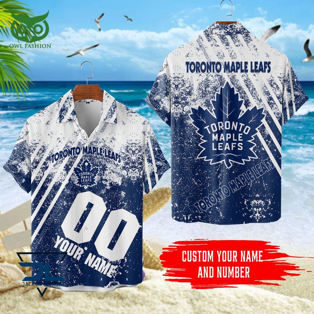 Custom Name Number Toronto Maple Leafs NHL Hawaiian - Adult & Kids T-Shirts, Sweatshirts & Hoodies apparel design preview 1