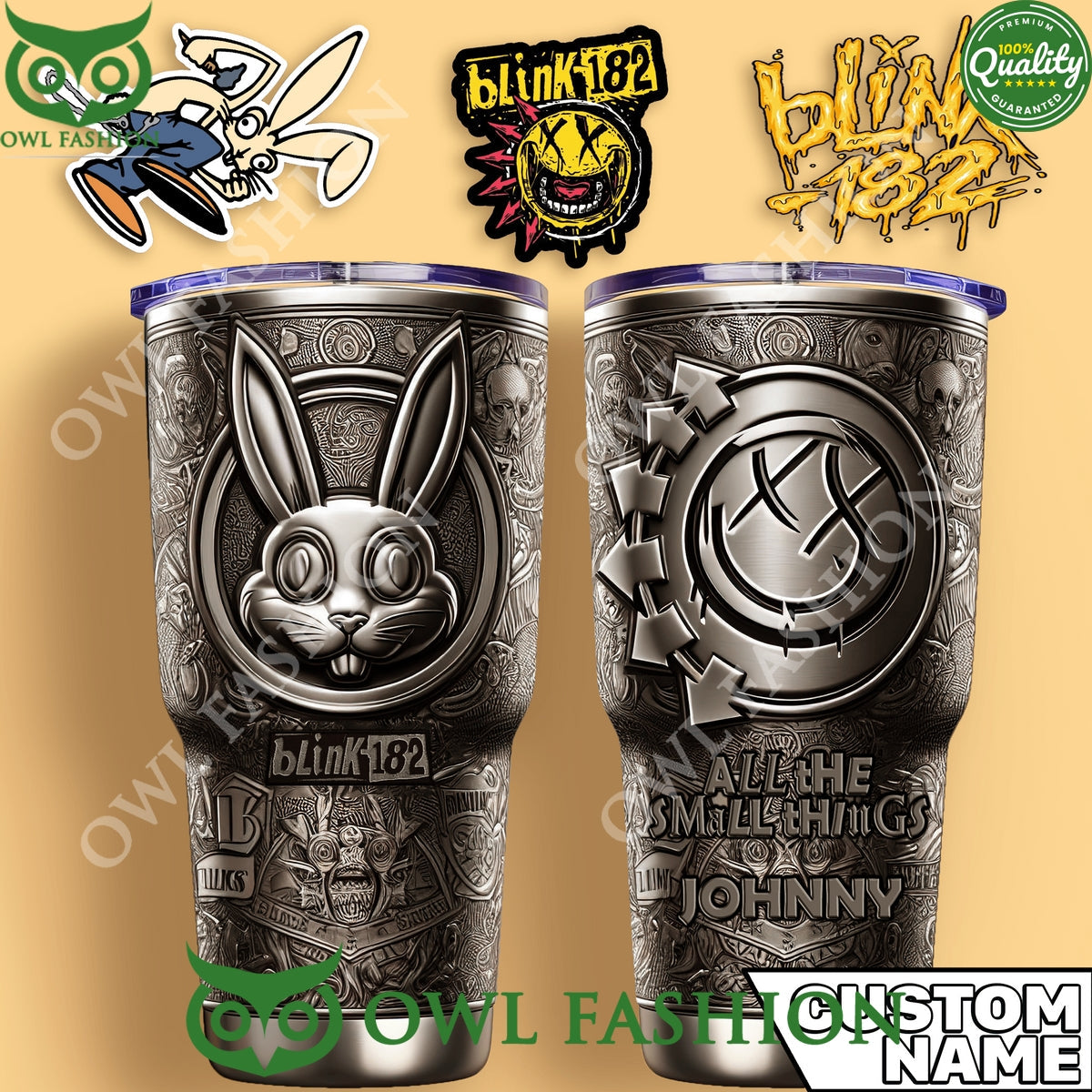 Custom name Rabbit Funny Blink 182 all the small - Adult & Kids T-Shirts, Sweatshirts & Hoodies apparel design preview 1
