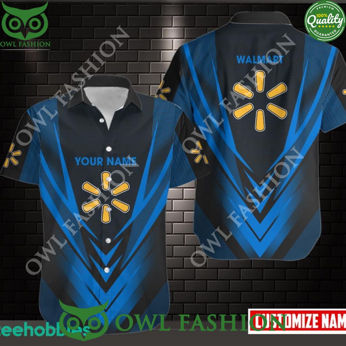 Custom name Walmart Supermarket logo brand Hawaiian - Adult & Kids T-Shirts, Sweatshirts & Hoodies apparel design preview 1