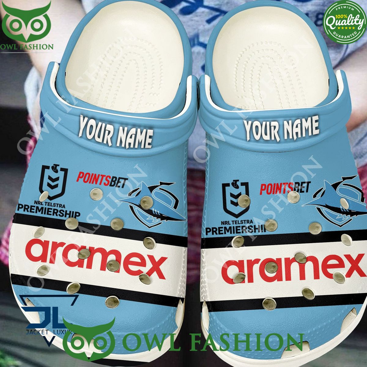 Customized Cronulla Sharks Sydney Rugby NRL Croc - Adult & Kids T-Shirts, Sweatshirts & Hoodies apparel design preview 1