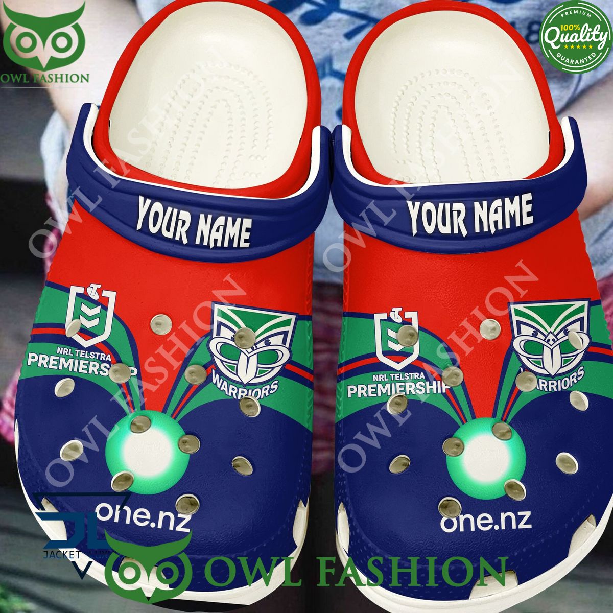 Customized New Zealand Warriors Rugby NRL Croc - Adult & Kids T-Shirts, Sweatshirts & Hoodies apparel design preview 1