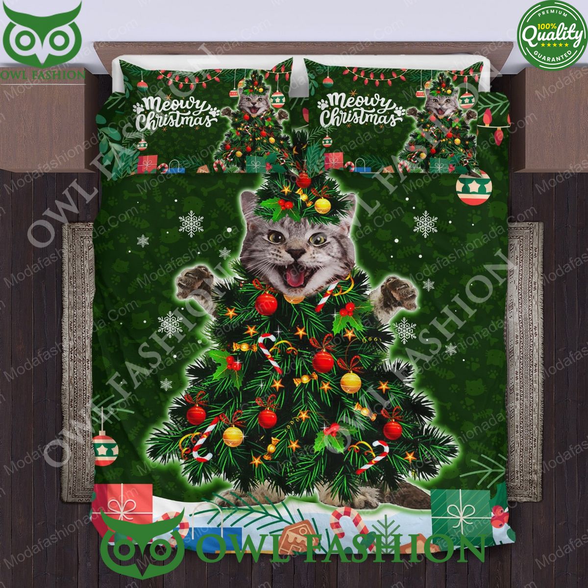 Cute Maine Coon Cat Christmas Tree Light Xmas Limited - Adult & Kids T-Shirts, Sweatshirts & Hoodies apparel design preview 1