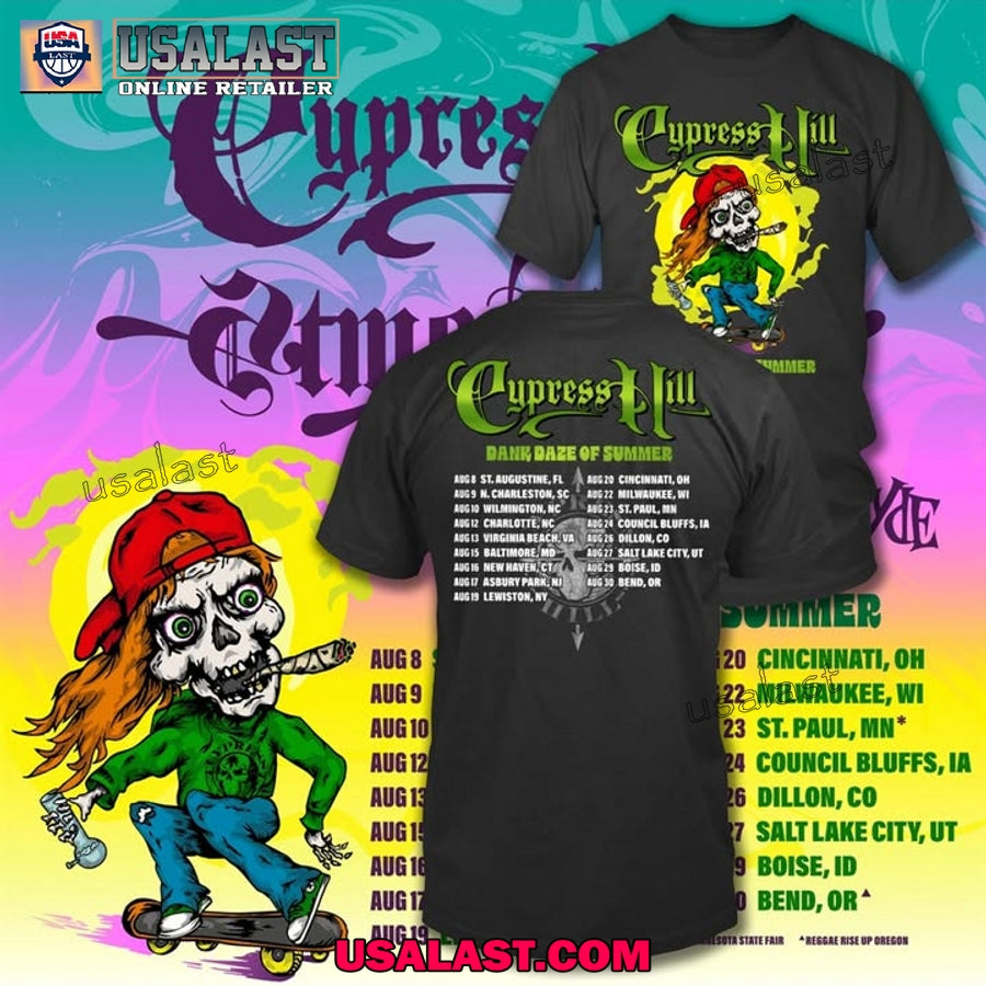 Cypress Hill Dank Daze of Summer Tour - Adult & Kids T-Shirts, Sweatshirts & Hoodies apparel design preview 1
