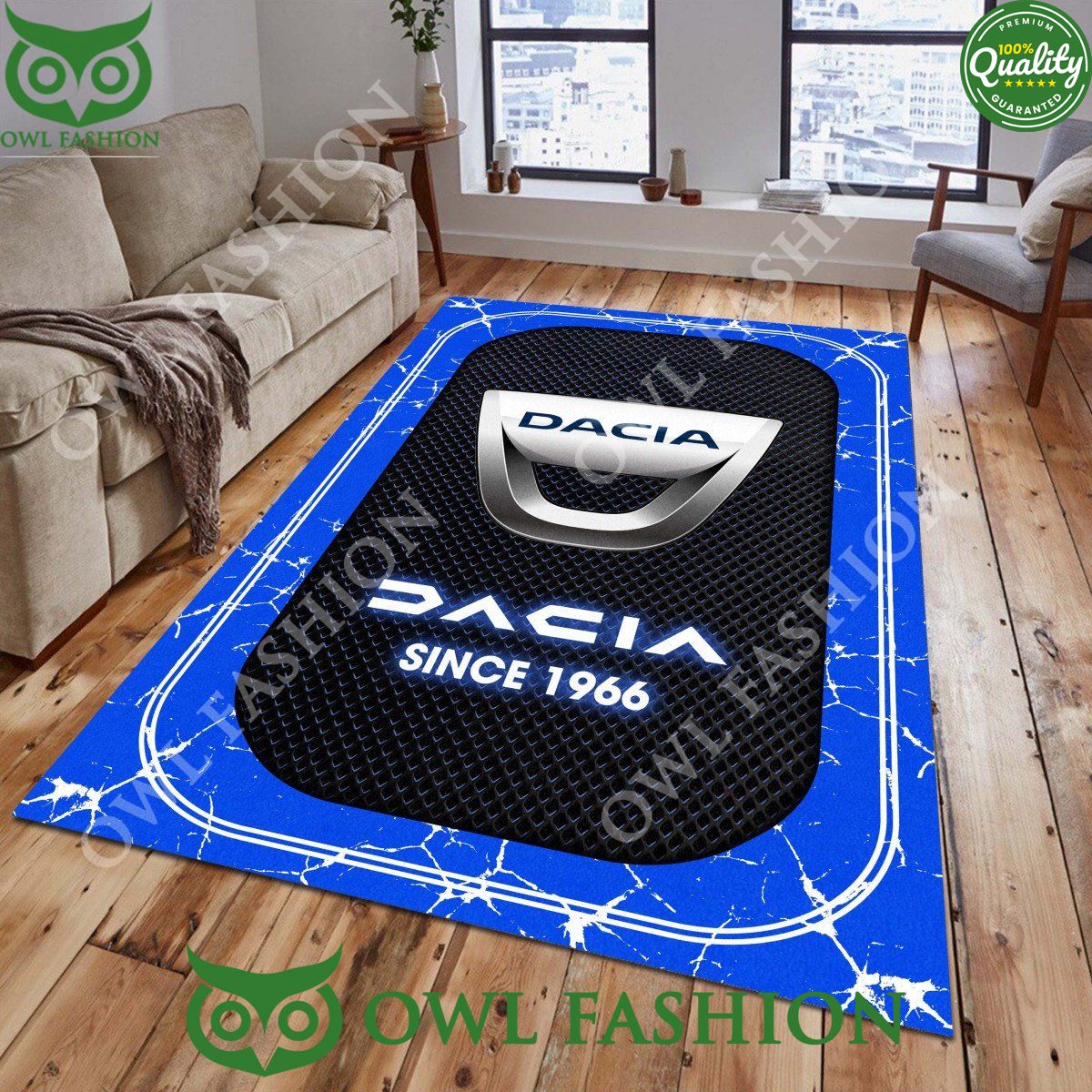 Dacia 1966 Car Brand Living Room Stone Marble Carpet - Adult & Kids T-Shirts, Sweatshirts & Hoodies apparel design preview 1
