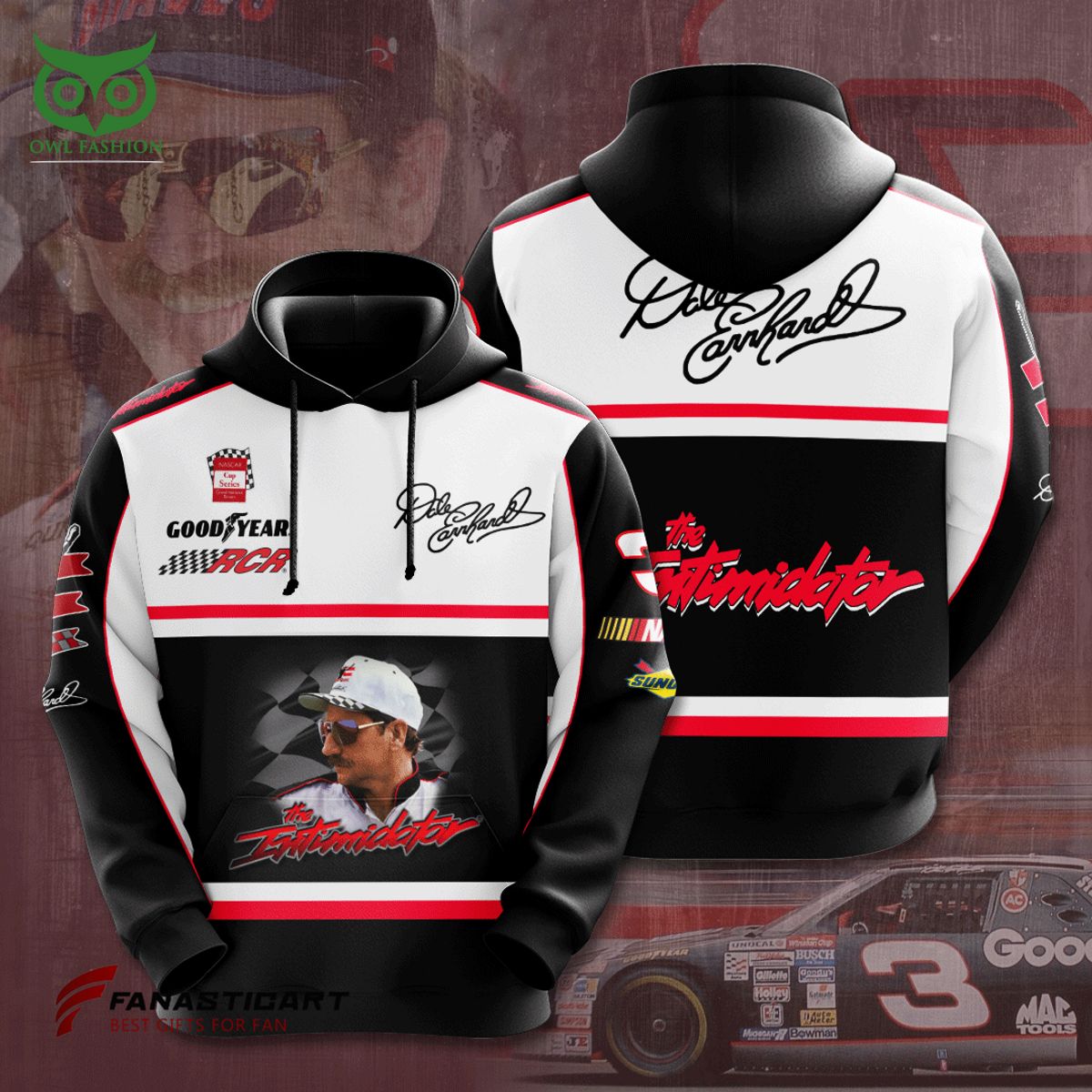 Dale Earnhardt The Intimidator 3D - Adult & Kids T-Shirts, Sweatshirts & Hoodies apparel design preview 1