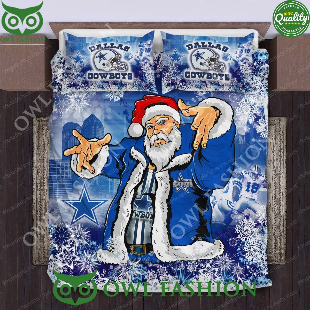 Dallas Cowboys Christmas Santa Claus Limited Bedding - Adult & Kids T-Shirts, Sweatshirts & Hoodies apparel design preview 1