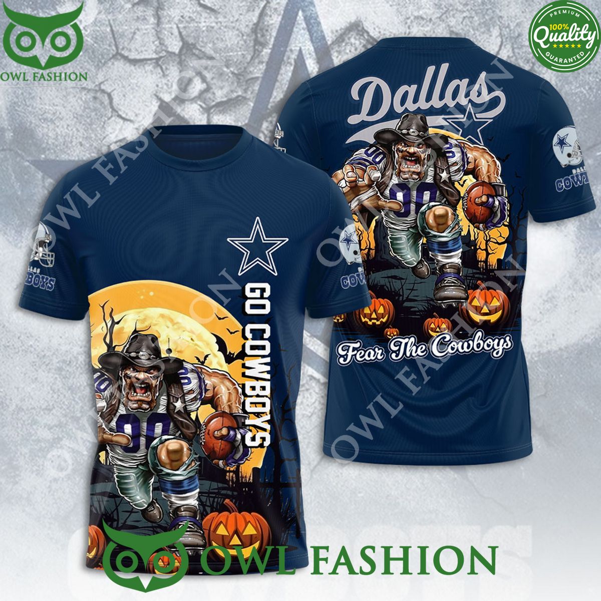 Dallas Cowboys Go Fear the 3D - Adult & Kids T-Shirts, Sweatshirts & Hoodies apparel design preview 1