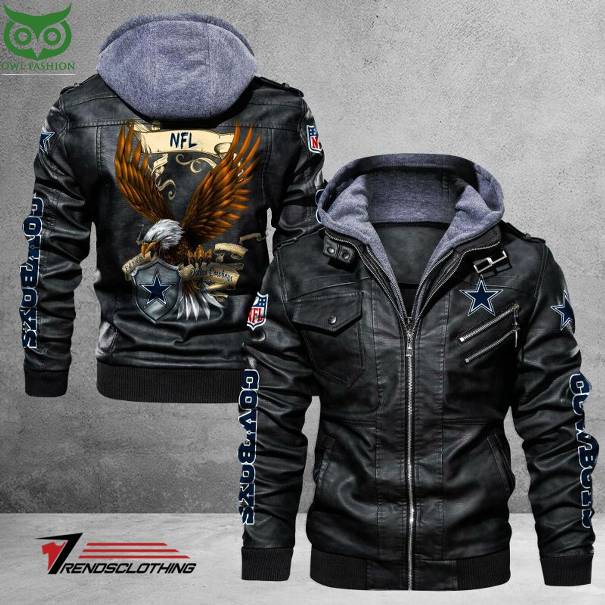 Dallas Cowboys Trending 2D Leather Jacket - Adult & Kids T-Shirts, Sweatshirts & Hoodies apparel design preview 1