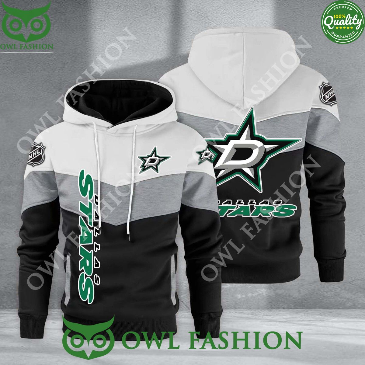 Dallas Stars NHL Hockey Black White Printed - Adult & Kids T-Shirts, Sweatshirts & Hoodies apparel design preview 1