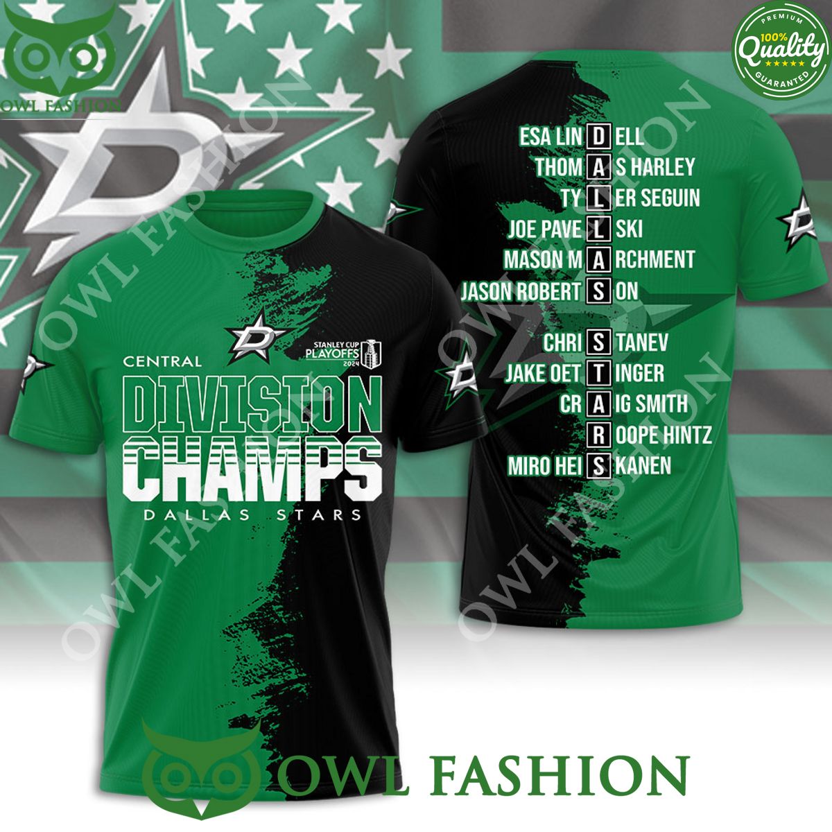 Dallas Stars Stanley cup Playoffs 2024 Division - Adult & Kids T-Shirts, Sweatshirts & Hoodies apparel design preview 1