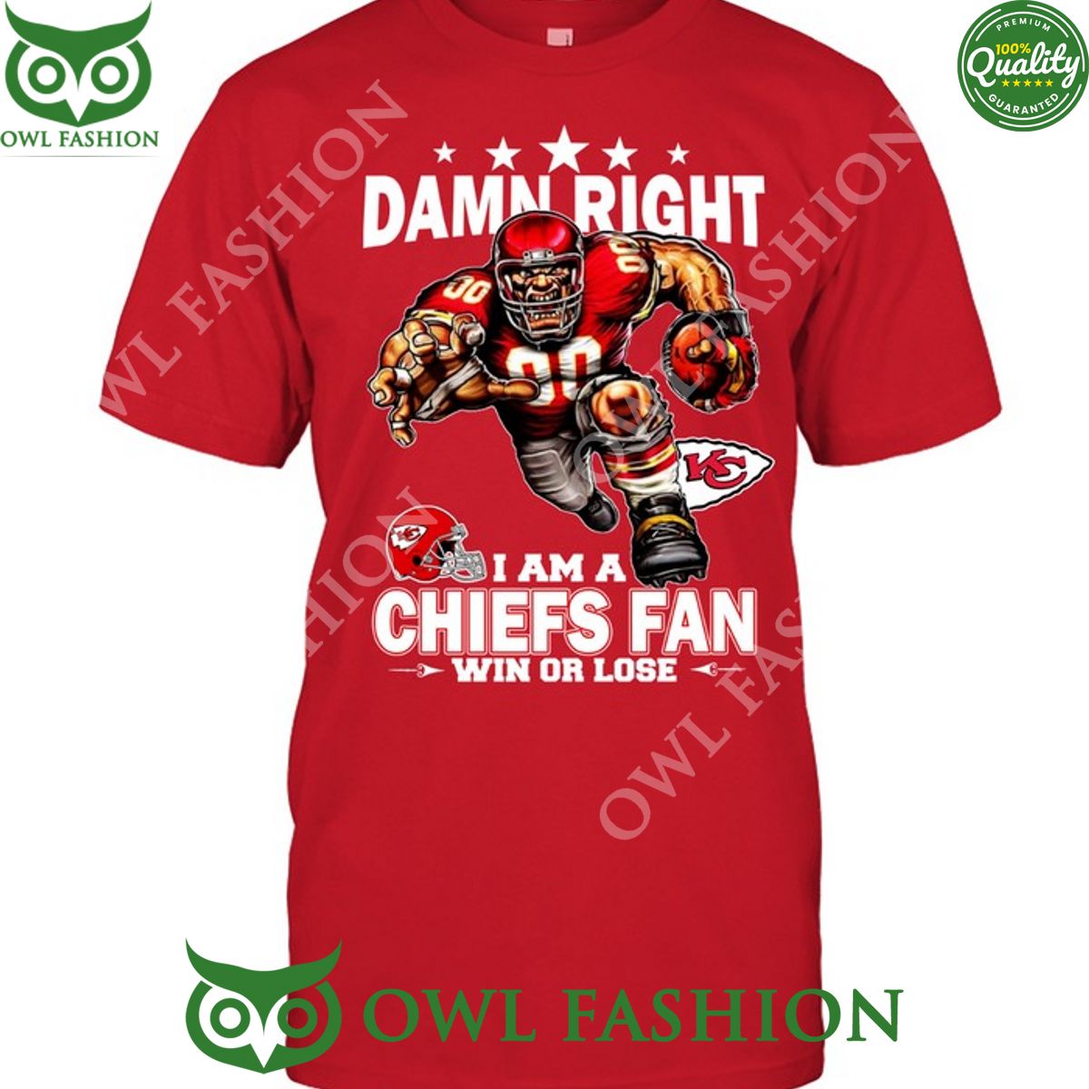 Damn Right Kansas City Chiefs Fan Win or lose - Adult & Kids T-Shirts, Sweatshirts & Hoodies apparel design preview 1