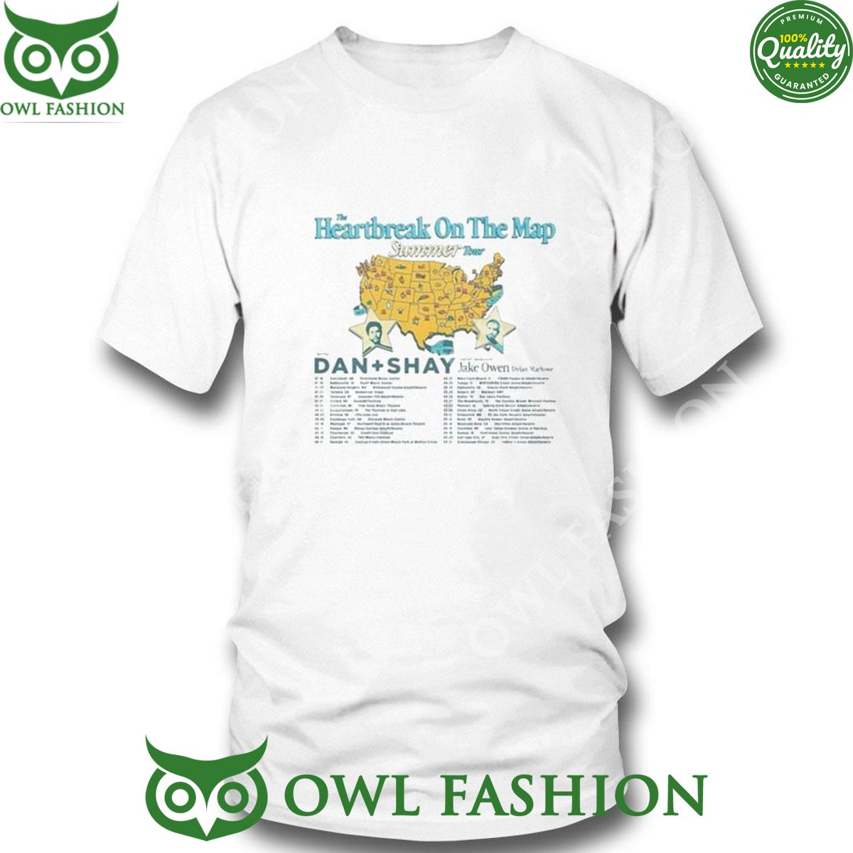 Dan And Shay Tour Heartbreak On The Map 2024 - Adult & Kids T-Shirts, Sweatshirts & Hoodies apparel design preview 1