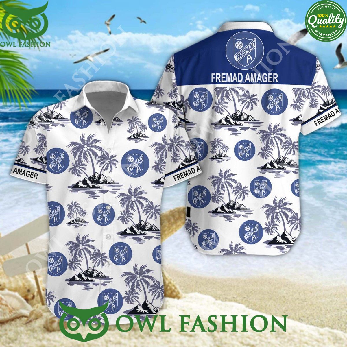 Danish FC Amager Football Coconut Island hawaiian - Adult & Kids T-Shirts, Sweatshirts & Hoodies apparel design preview 1