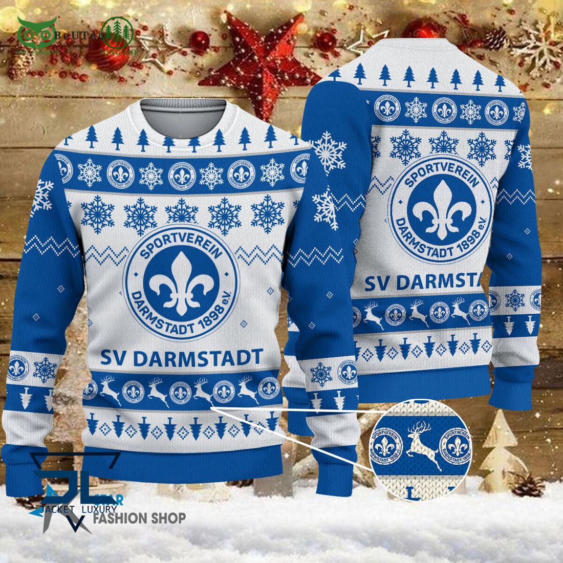 Darmstadt 98 Bundesliga Football 3D Ugly Sweater - Adult & Kids T-Shirts, Sweatshirts & Hoodies apparel design preview 1