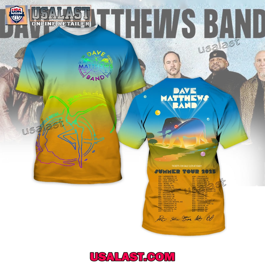 Dave Matthews Band Summer Tour 2025 3D - Adult & Kids T-Shirts, Sweatshirts & Hoodies apparel design preview 1