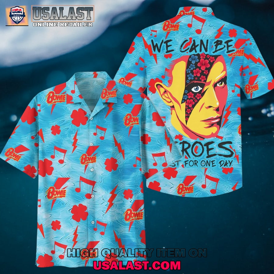 David Bowie We Can Be Heroes Hawaiian - Adult & Kids T-Shirts, Sweatshirts & Hoodies apparel design preview 1