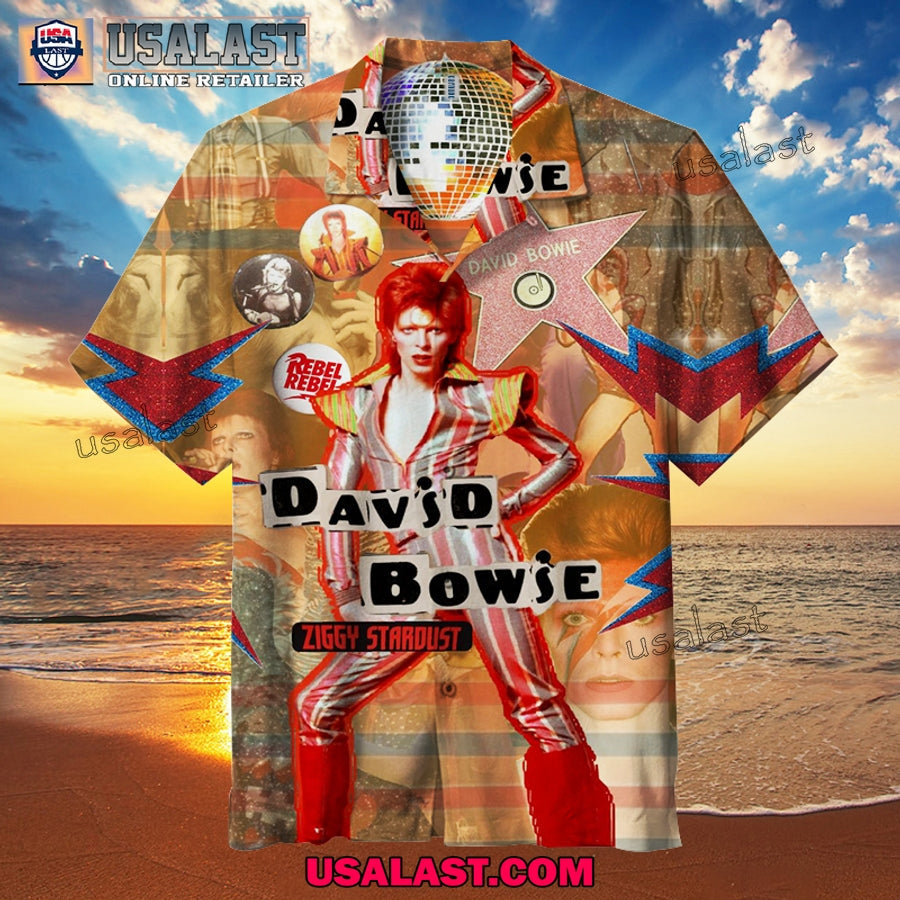 David Bowie Ziggy Stardust Vintage Hawaiian - Adult & Kids T-Shirts, Sweatshirts & Hoodies apparel design preview 1