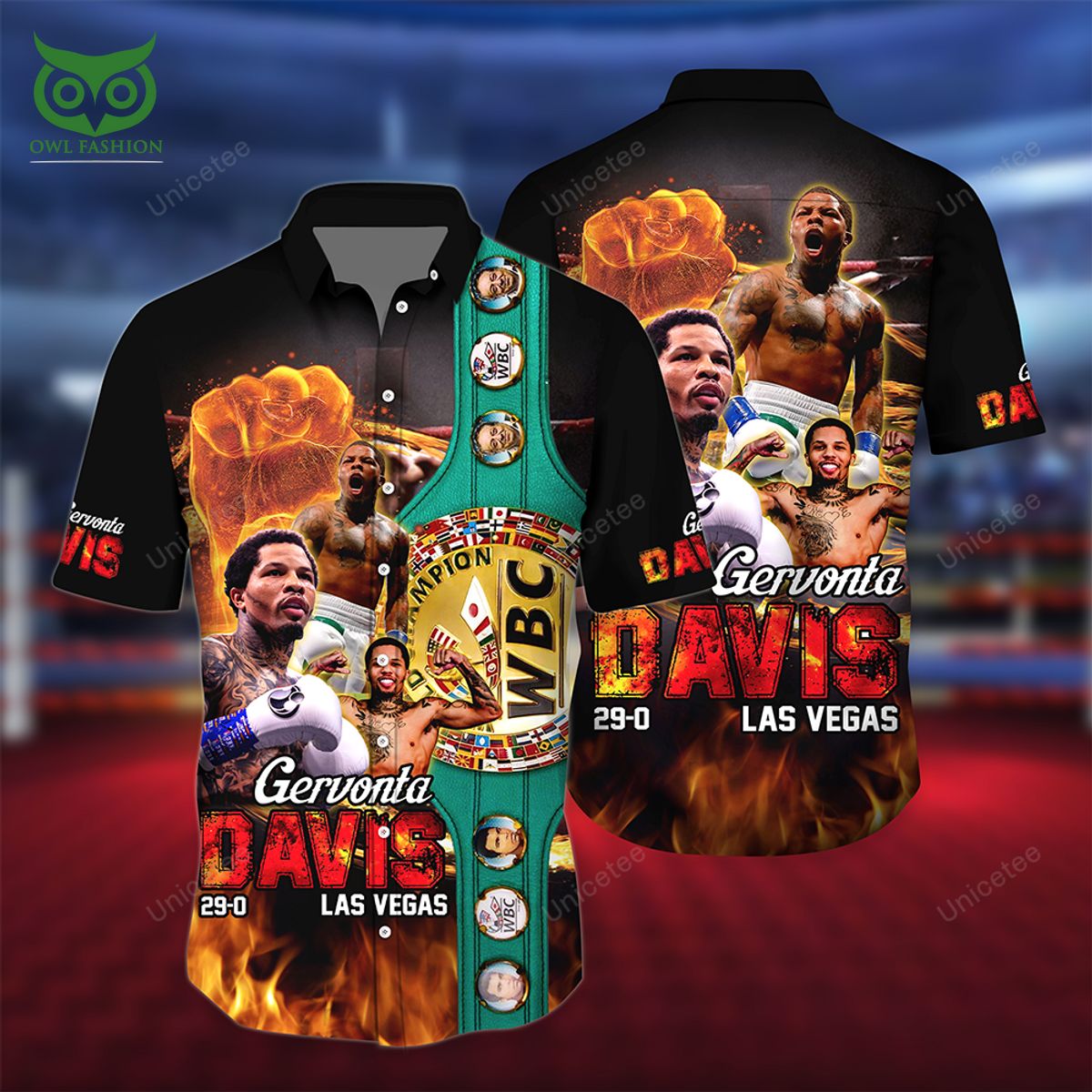 Davis Win Las Vegas WBC Boxing Hawaiian - Adult & Kids T-Shirts, Sweatshirts & Hoodies apparel design preview 1
