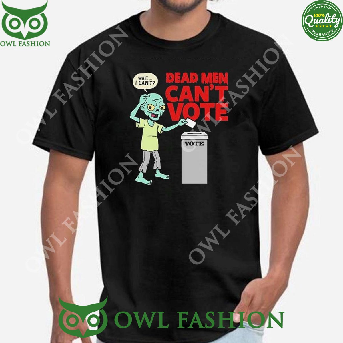 Dead Men Cant Vote Funny 2024 Election Spooky - Adult & Kids T-Shirts, Sweatshirts & Hoodies apparel design preview 1