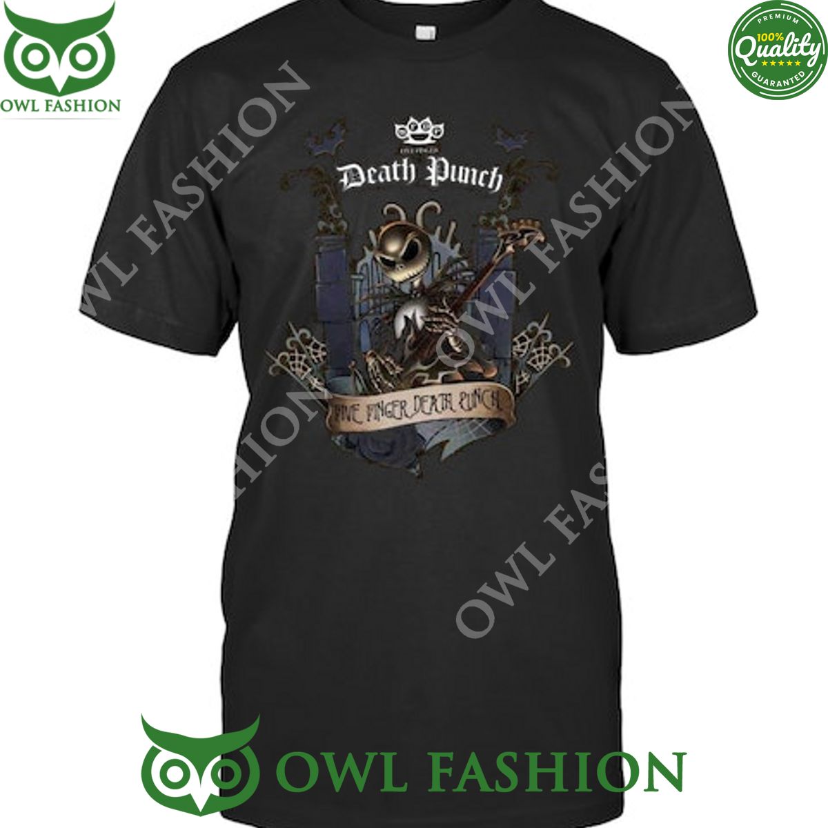 Death Punch Five Finger Halloween jack skellington 2D - Adult & Kids T-Shirts, Sweatshirts & Hoodies apparel design preview 1