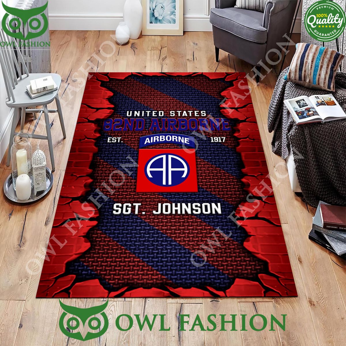 Decor Rugs Floor 82nd Airborne Military Veteran for - Adult & Kids T-Shirts, Sweatshirts & Hoodies apparel design preview 1