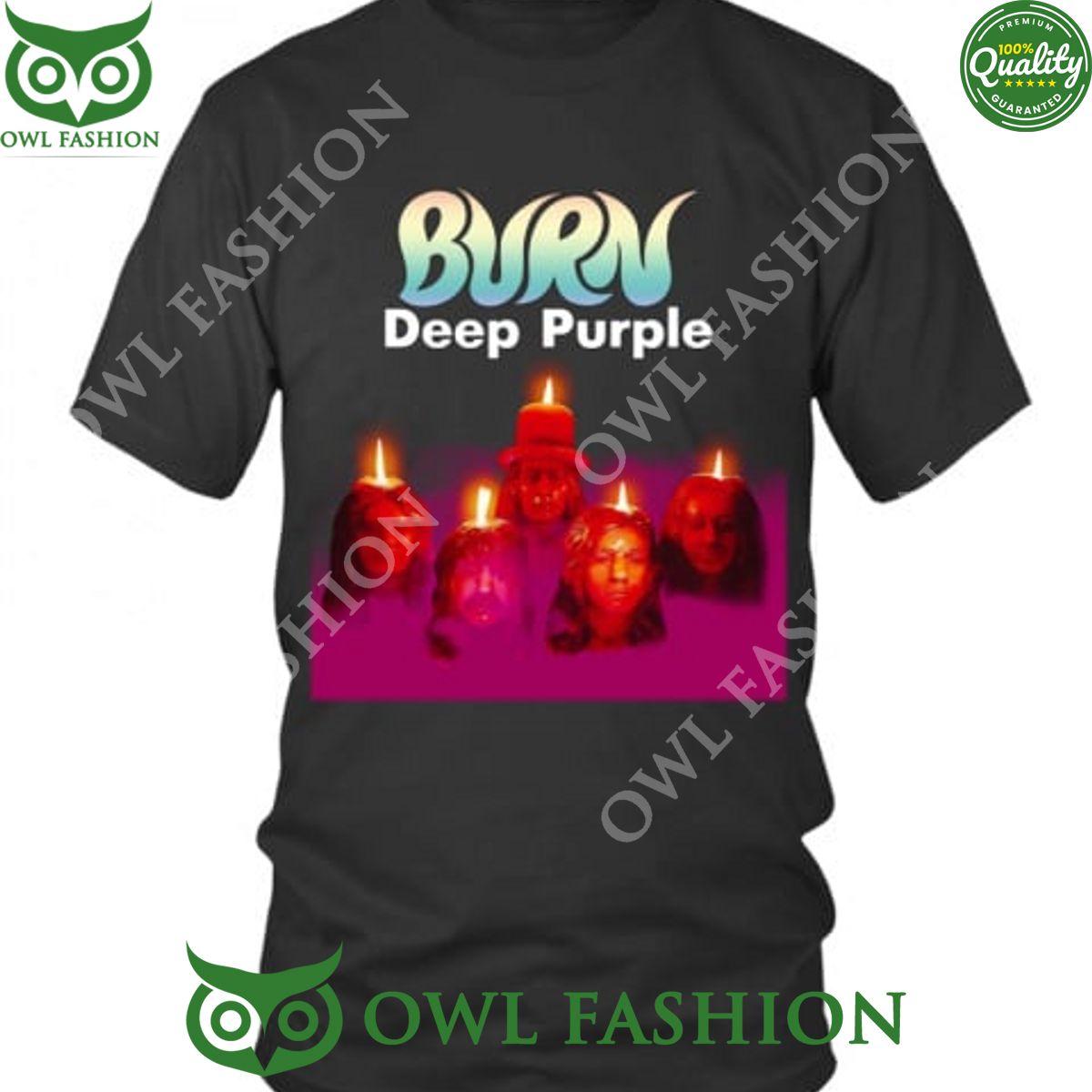 Deep Purple Burn 1974 Album Rock Band - Adult & Kids T-Shirts, Sweatshirts & Hoodies apparel design preview 1