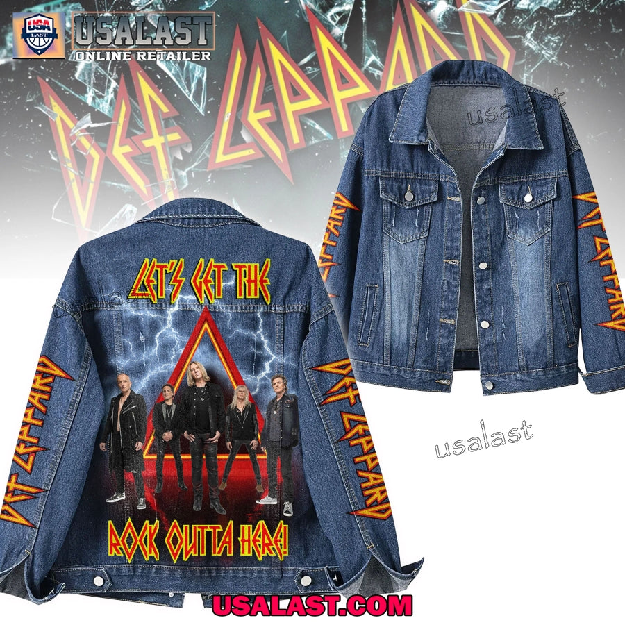 Def Leppard Let's Get The Rock Denim Jacket - Adult & Kids T-Shirts, Sweatshirts & Hoodies apparel design preview 1