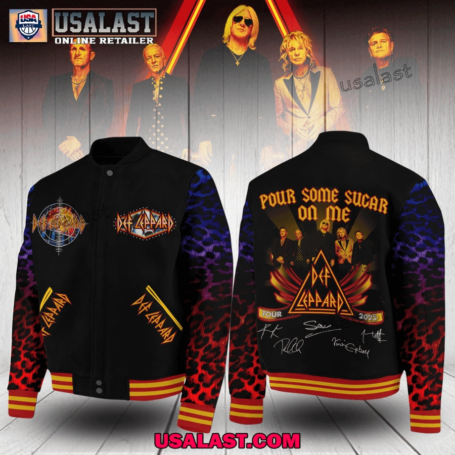 Def Leppard Pour Some Sugar On Me 2025 Tour Baseball - Adult & Kids T-Shirts, Sweatshirts & Hoodies apparel design preview 1