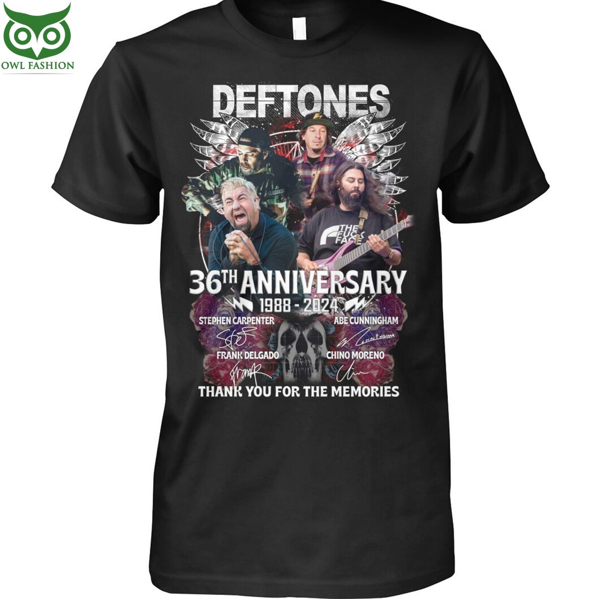 Deftones Band 36 years anniversary 1988 2024 memories - Adult & Kids T-Shirts, Sweatshirts & Hoodies apparel design preview 1