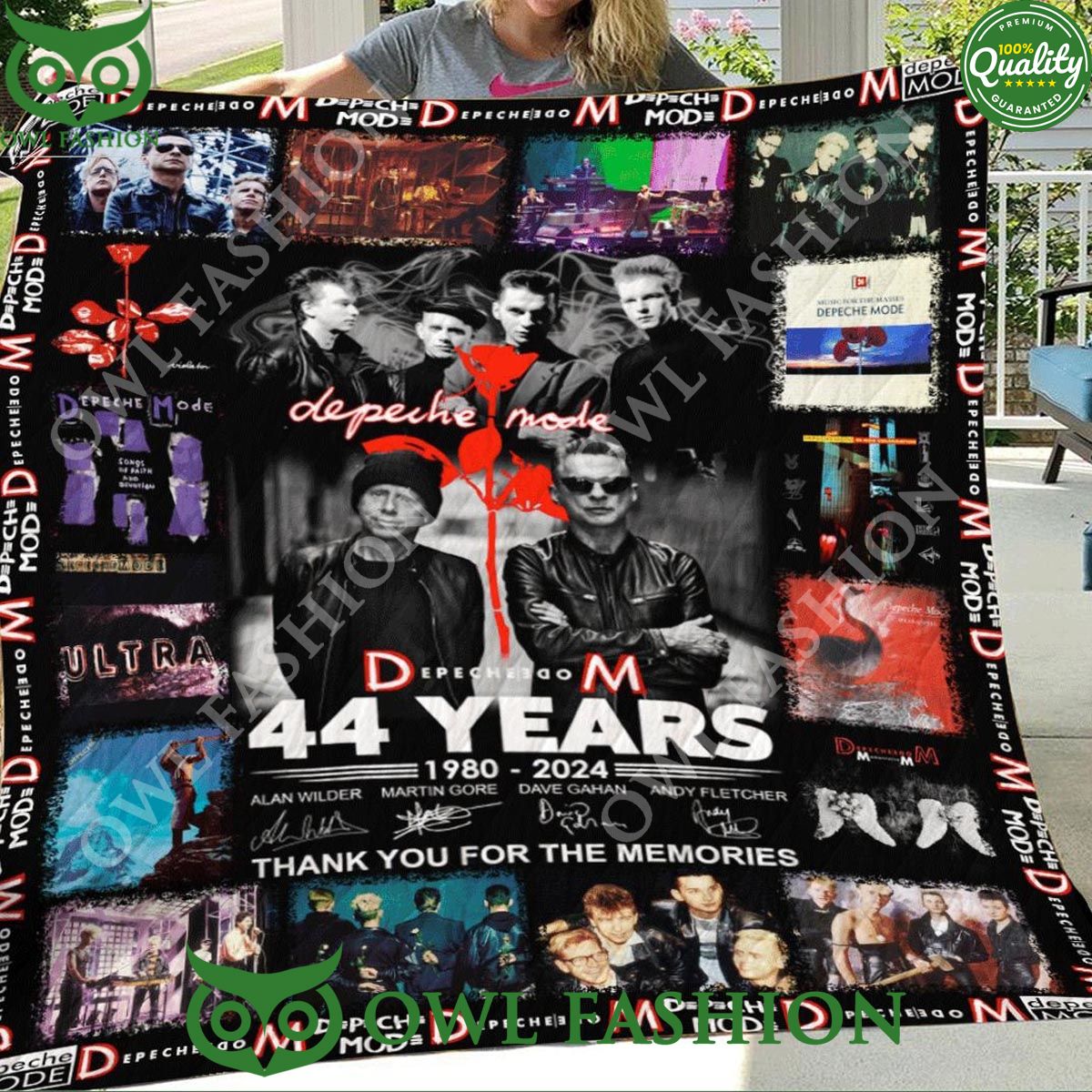Depeche Mode 44 Years Of The Memories 1980 2024 Quilt - Adult & Kids T-Shirts, Sweatshirts & Hoodies apparel design preview 1