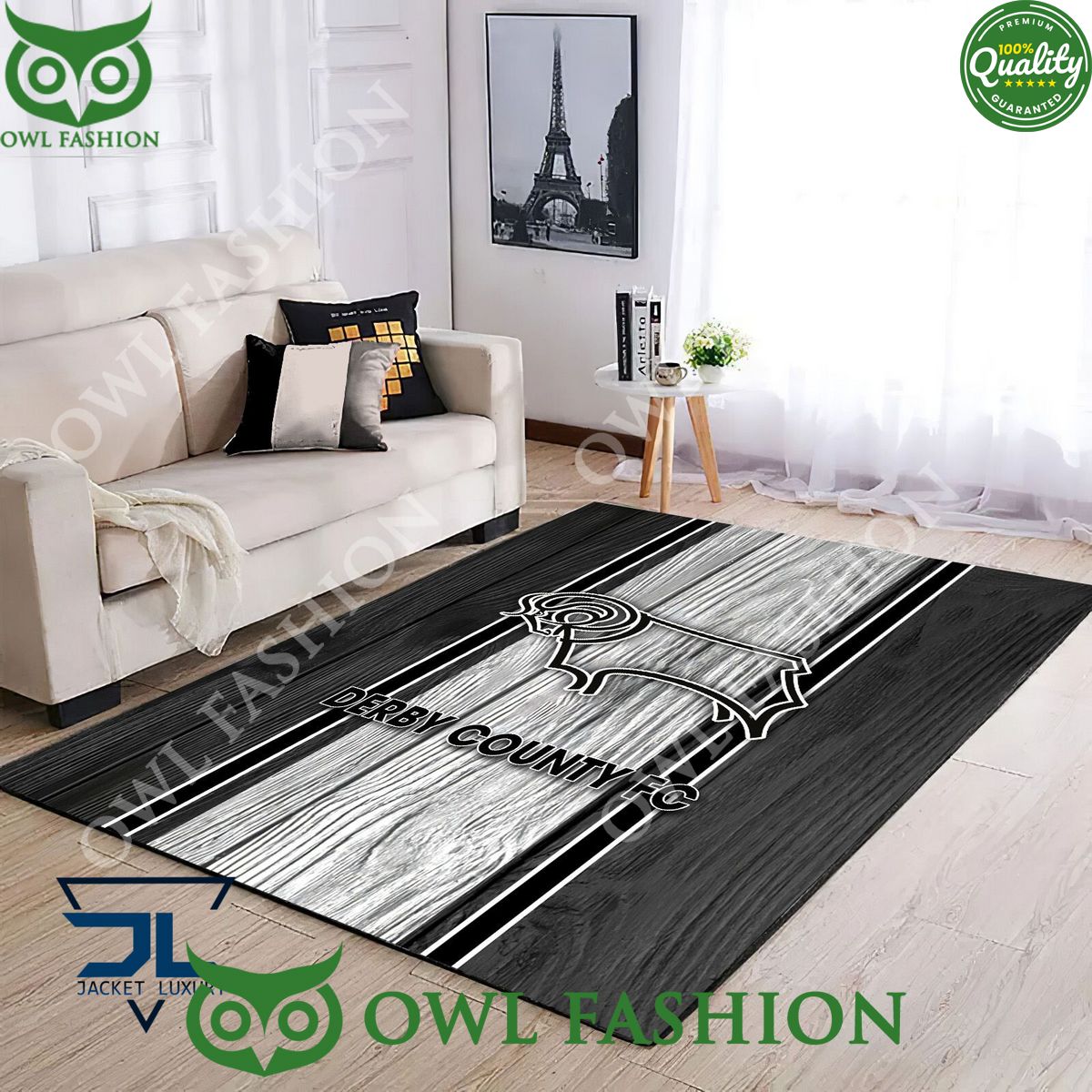 Derby County EFL Football Rug Carpet Living Room - Adult & Kids T-Shirts, Sweatshirts & Hoodies apparel design preview 1