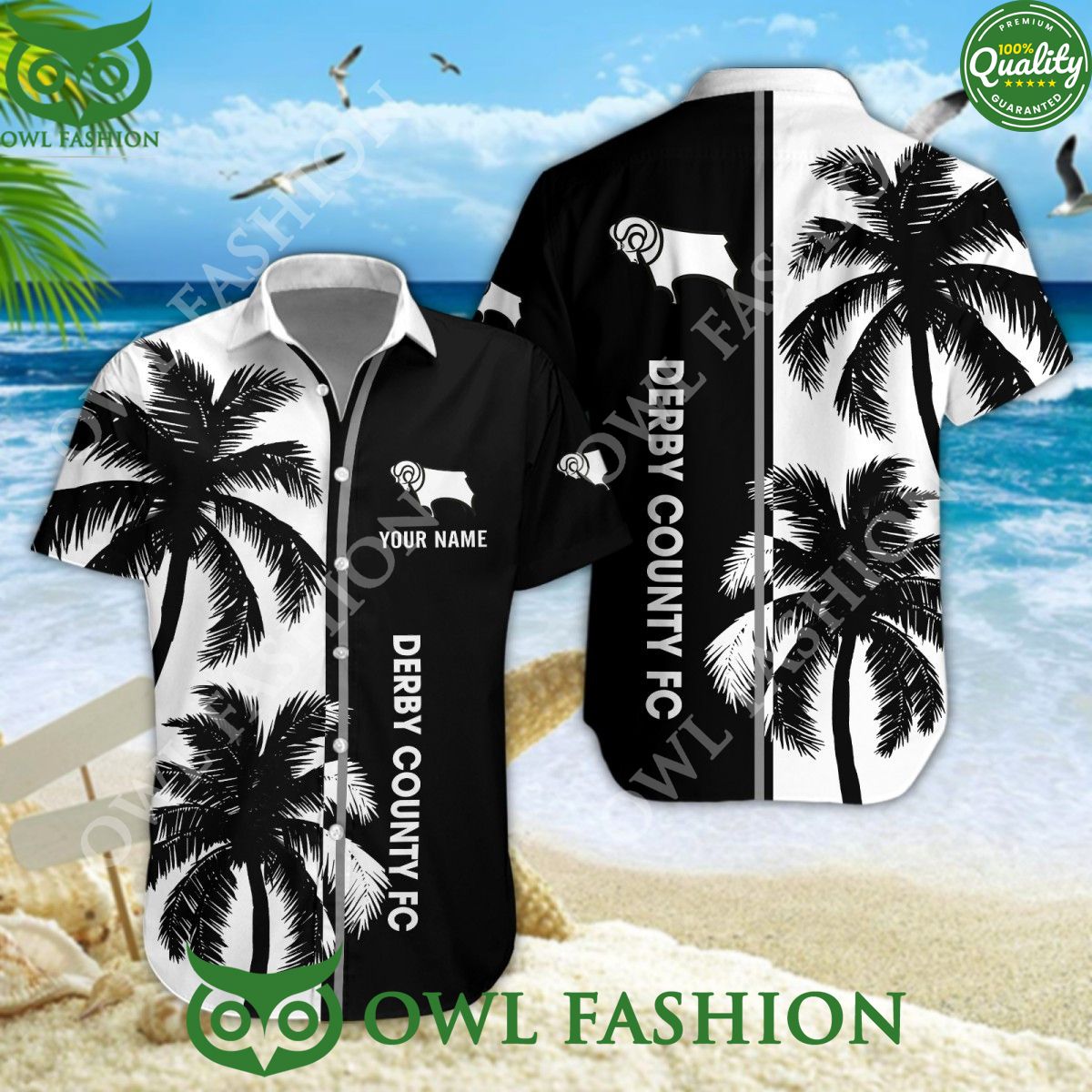 Derby County Personalized Green coconut tree 2024 - Adult & Kids T-Shirts, Sweatshirts & Hoodies apparel design preview 1
