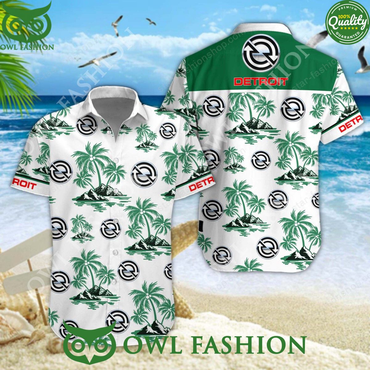 Detroit Diesel American engine manufacturer hawaiian - Adult & Kids T-Shirts, Sweatshirts & Hoodies apparel design preview 1