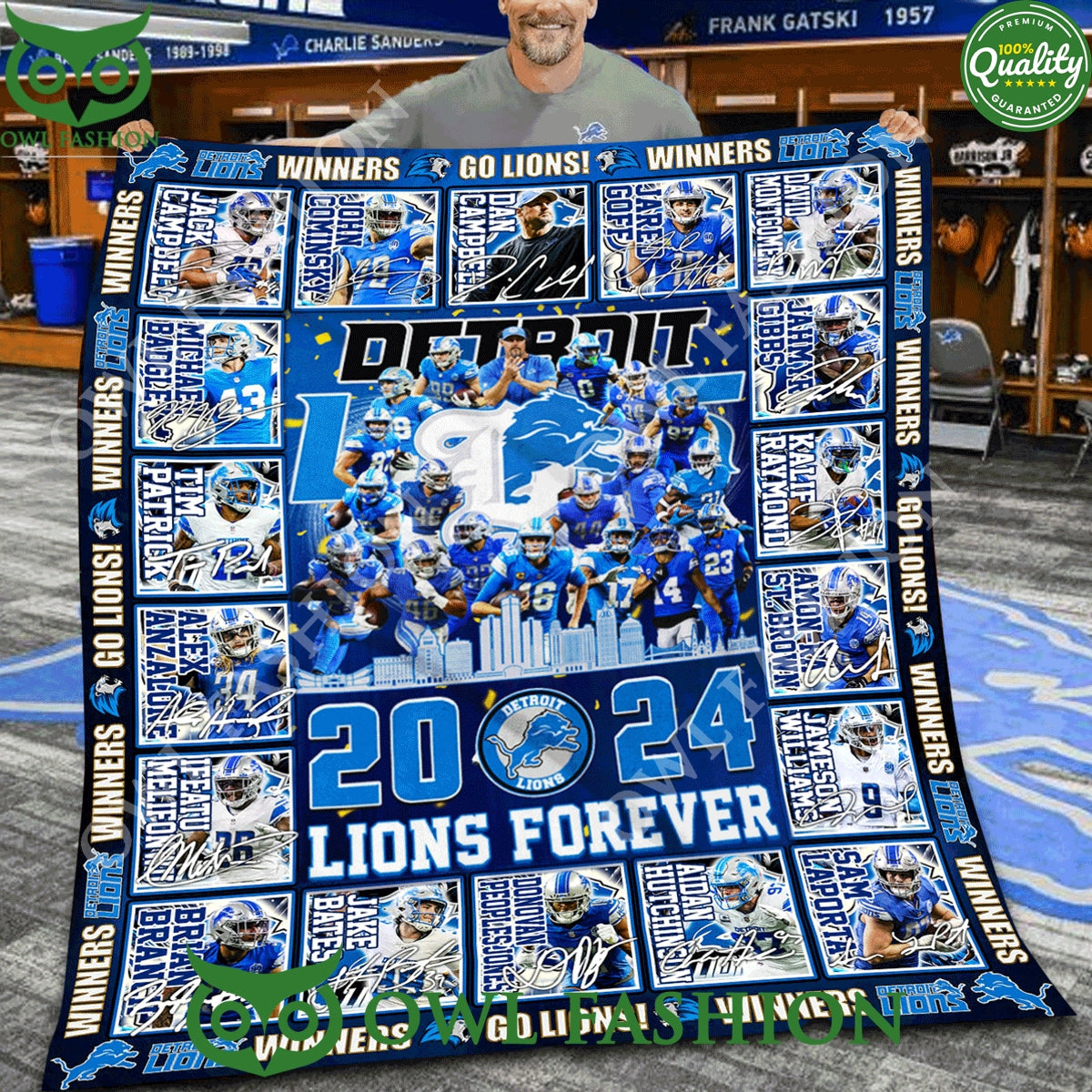 Detroit Lions 2024 Forever Player names Go Winners - Adult & Kids T-Shirts, Sweatshirts & Hoodies apparel design preview 1