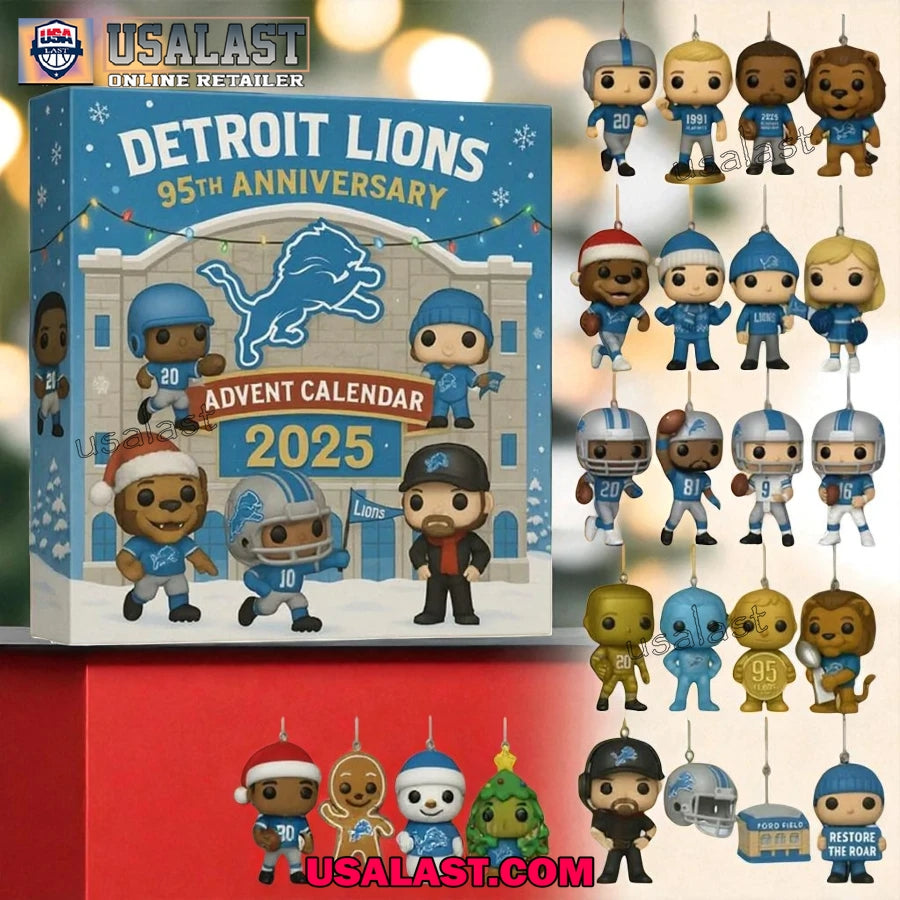 Detroit Lions 95th Anniversary Advent Calendar - Adult & Kids T-Shirts, Sweatshirts & Hoodies apparel design preview 1