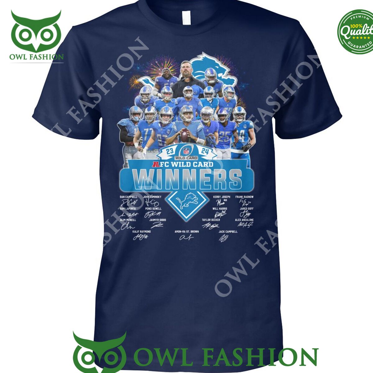 Detroit Lions AFC Wild Card Winners Players - Adult & Kids T-Shirts, Sweatshirts & Hoodies apparel design preview 1