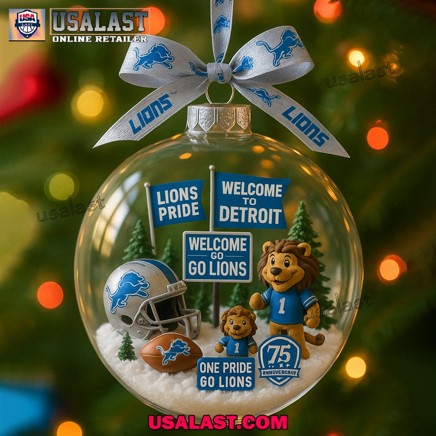 Detroit Lions Commemorative Christmas Ornament - Adult & Kids T-Shirts, Sweatshirts & Hoodies apparel design preview 1