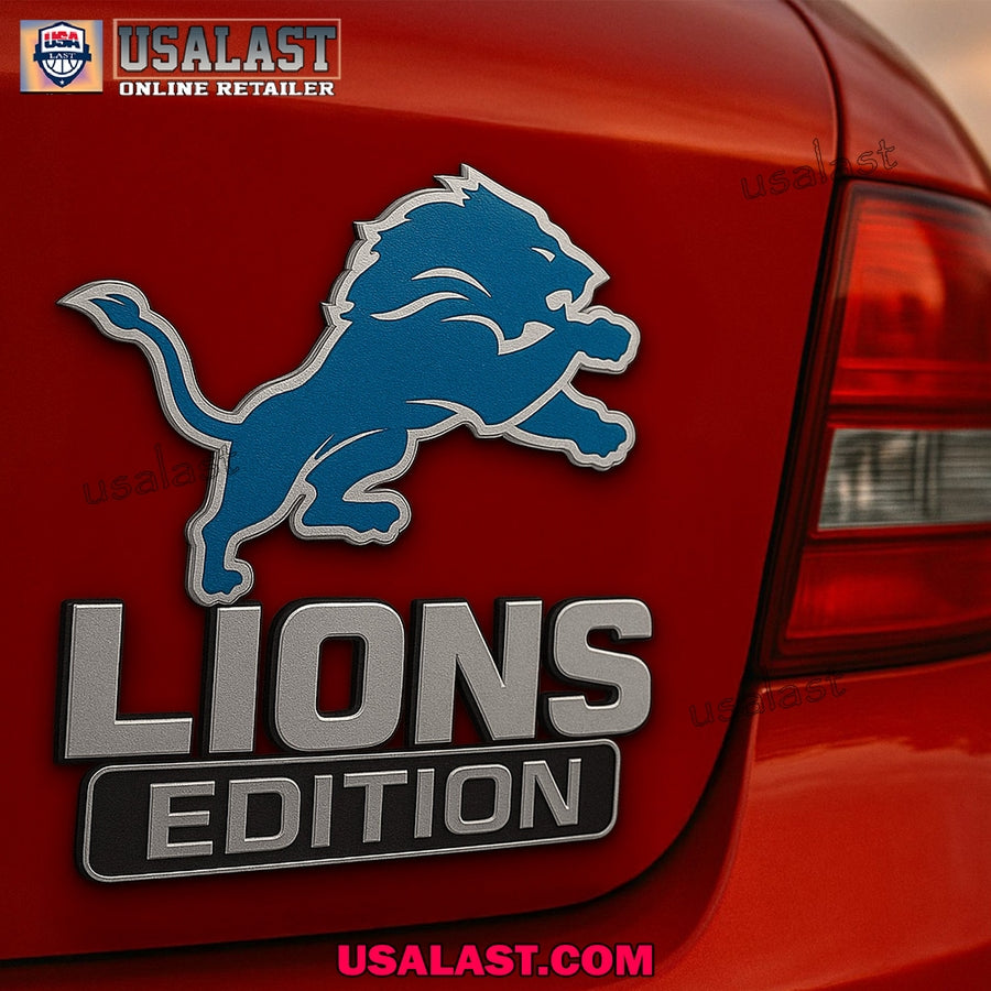 Detroit Lions Edition Custom 3D Car Badge Sticker - Adult & Kids T-Shirts, Sweatshirts & Hoodies apparel design preview 1