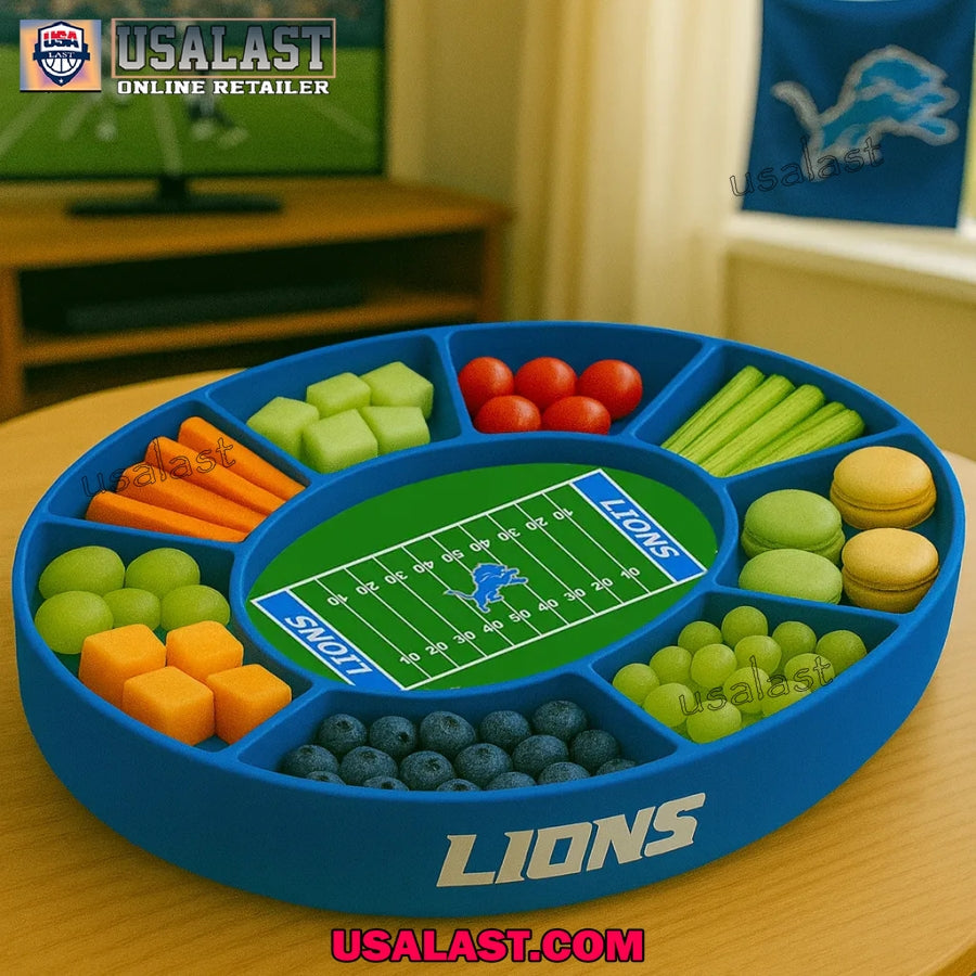 Detroit Lions Football Party Snack Food Tray, Stadium - Adult & Kids T-Shirts, Sweatshirts & Hoodies apparel design preview 1