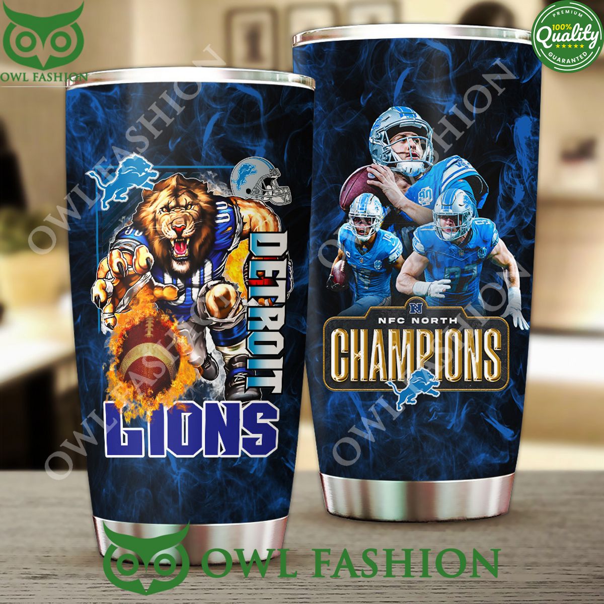 Detroit Lions NFC North Champions Tumbler Cup - Adult & Kids T-Shirts, Sweatshirts & Hoodies apparel design preview 1