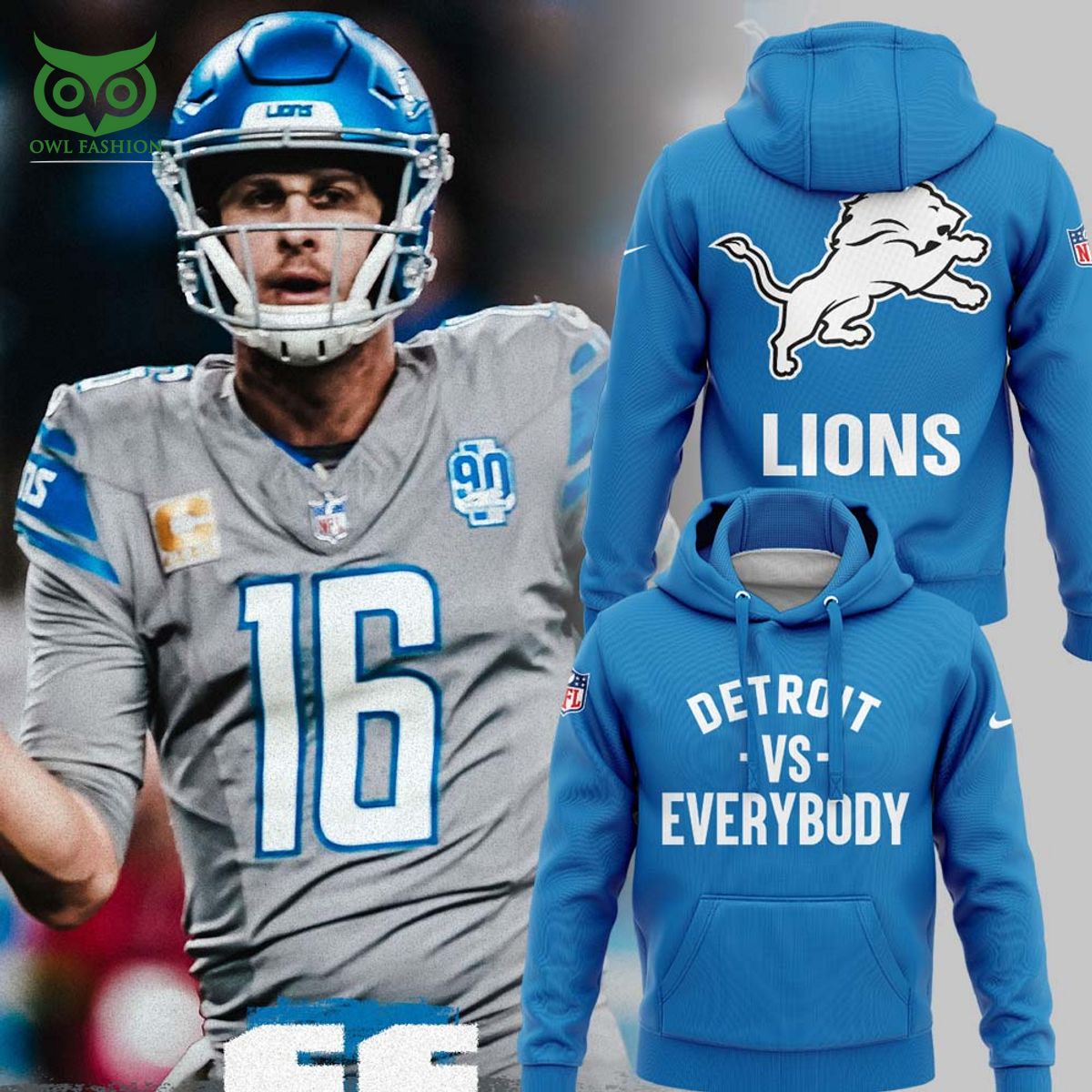 Detroit Lions Vs EveryBody Jared Goff dream big win - Adult & Kids T-Shirts, Sweatshirts & Hoodies apparel design preview 1