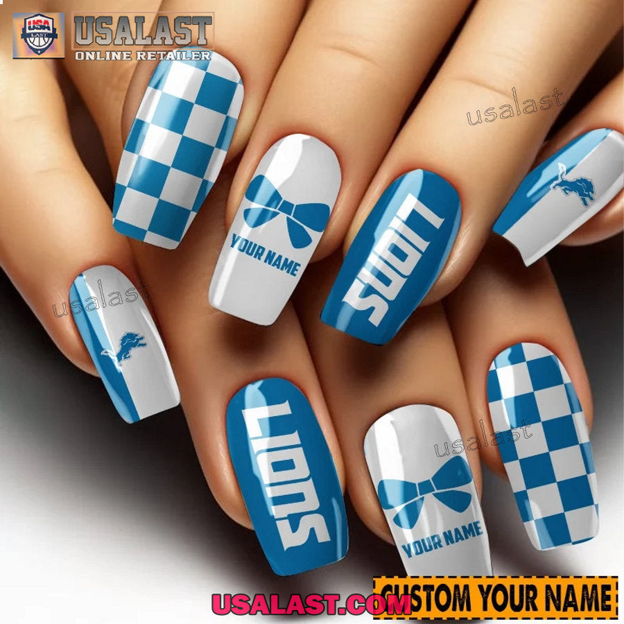 Detroit Lions Women Custom Nails Set - Adult & Kids T-Shirts, Sweatshirts & Hoodies apparel design preview 1