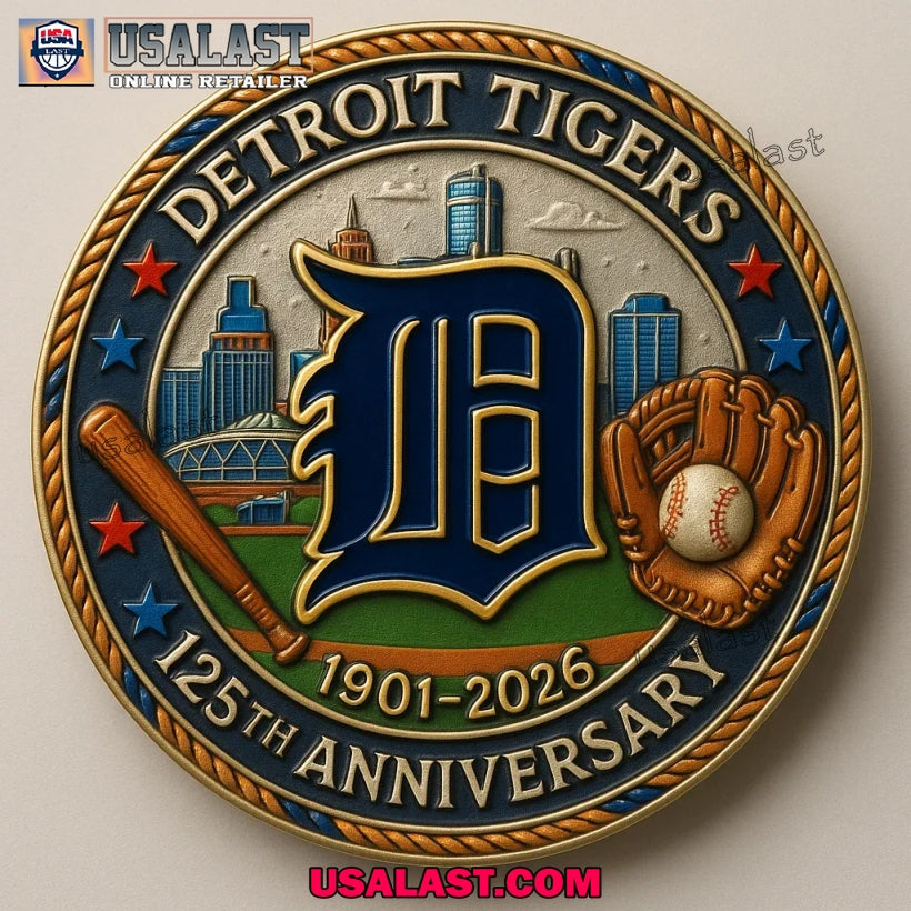 Detroit Tigers 125th Anniversary Commemorative Coin - Adult & Kids T-Shirts, Sweatshirts & Hoodies apparel design preview 1